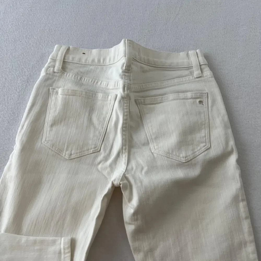 Madewell Jeans Womens 26 White Skinny Skinny Mid Rise Stretch Denim C1739‎ 2016